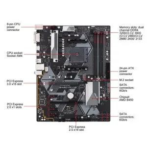 مادربرد استوک ایسوس مدل ASUS PRIME B450-PLUS